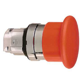 Head for non illuminated pushbutton, Harmony XB4, mushroom 40mm, metal, red, 22mm, spring return main
