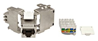 TOOLLESS LINE Jack RJ45 shielded, Cat.6a 10GB 4PPoE (100W), HSEMRJ6GWA Schrack Technik