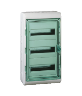 Enclosure for modular device, Mureva Enclosure, 3x12 modules, earth terminal block main