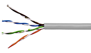 U/UTP Cable Cat.5e, 4x2xAWG24/1, PVC, Eca, grey, Box, HSEKU424P0 Schrack Technik
