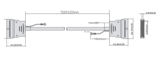 Fatek M series Accessory, High density DI/DO connection cable 40 pin, 50cm main