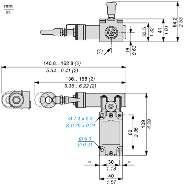 Latching emergency stop rope pull switch, e XY2CJ, left side, 2NC+1 NO, Pg13.5, XY2CJL19 alt_view_2