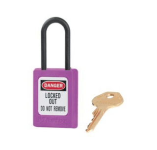 S32KAPRP | Zenex Padlock Plastic Shackle PURPLE Keyed Alike - NO Key retaining main