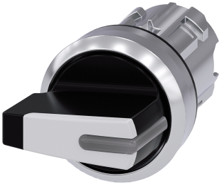 Toggle switch illuminable, 22 mm, round, metal, high gloss, white, knob short, 3SU1052-2FL60-0AA0, Siemens main