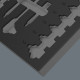 9826 Foam insert 8007 B VDE Zyklop VDE ratchet set 1, 3/8", empty, 344 x 30 x 392 mm, 05137326001 Wera alt_view_3