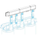 Feed unit for dry type transformers, Canalis KTC, copper, 1600A, 3L+N+PE, made to measure, neutral N1, white RAL9001 main