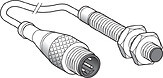 Индуктивный датчик приближения XS5 M8, L61mm, stainless, Sn1.5 mm, 12...48 VDC, M12 0.8 m, XS508B1CAL08M12