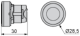 Head for illuminated push button, Harmony XB5, plastic, white flush, 22mm, universal LED, spring return, plain lens alt_view_4