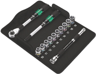 8006 SC 1 Zyklop Hybrid Ratchet Set, 1/2" drive, metric, 13 pieces, 05004090001 Wera main