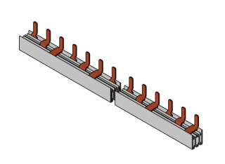 Busbar 3-pole, N+1/1MW RCBO, 10mmý, 1m, grey, for AI, BS990073--, Schrack Technik