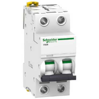 Miniature circuit breaker (MCB), Acti9 iC60N, 2P, 16A, C curve, 6000A (IEC/EN 60898-1), 10kA (IEC/EN 60947-2)