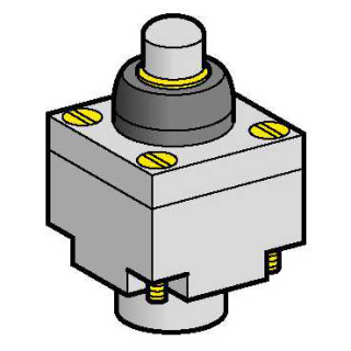Gala slēdža galva ZCKE - metāla Gala virzulis ar aizsargapvalku, ZCKE619 Telemecanique