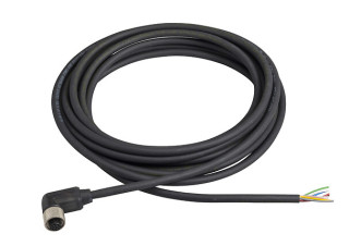 Con. M12, Female, 90°, 8 pins, 5 m pre wired, XZCP53P11L5