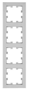 Four gang frame, Design CUBIC, silver, EV125304 Schrack Technik