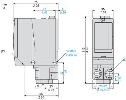 Pressure switch XMLA 500 bar - fixed scale 1 threshold - 1 C/O, XMLA500D2S13 alt_view_2