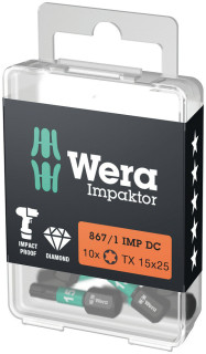 867/1 IMP DC TORX® DIY Impaktor bits, TX 15 x 25 mm, 10 pieces, 05057623001 Wera main