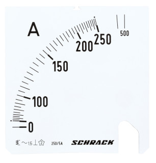 Scale Plate, 96x96mm, 250/500/5A AC, MGS59250-A Schrack Technik
