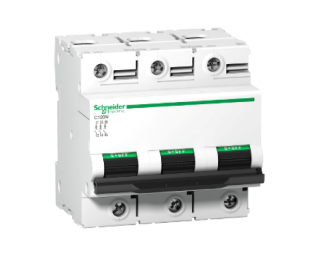 Miniature circuit breaker (MCB), Acti9 C120N, 3P, 100A, C curve, 10000A (IEC/EN 60898-1), 10kA (IEC/EN 60947-2)
