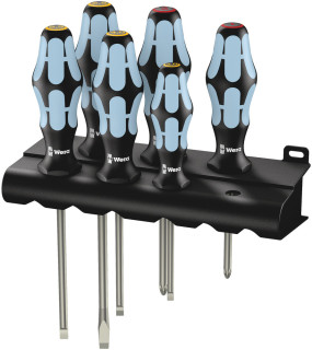 3334/6 Screwdriver set, stainless and rack, 6 pieces, 05032060001 Wera main