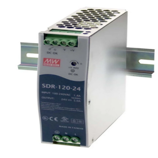 Power Supply; DIN; 120W; 24V; 5A; 88-264VAC; 124-370VDC, MeanWell, SDR-120-24 main