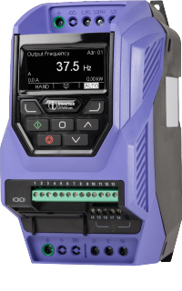 Variable frequency drive, Optidrive Eco , 0.75 KW, 3 PH in, 3 PH out, 2.2A, 380-480V, EMC Filter, TFT Display, IP20, Invertek Drives, ODV-3-240022-3F12-MN main