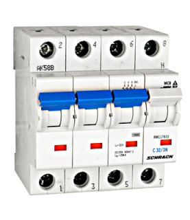 Circuit breaker (MCB) C, 32A, 3+N, 20kA, Schrack Teknik, BM117832-- main