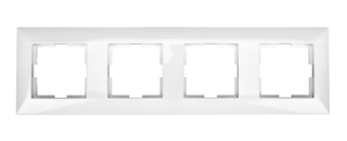 Four gang frame, Design CLASSIC, white, EV105004-- Schrack Technik main