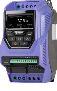 Variable frequency drive, Optidrive P2, 4 KW, 3 PH in, 3 PH out, 9.5A, 380-480V, EMC Filter, Brake Chopper, TFT Display, IP20, Invertek Drives, ODP-2-24400-3KF42-MN main