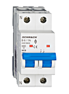 Automātslēdzis (MCB) AMPARO 6kA, B 6A, 1+N, Schrack Teknik, AM618606-- main