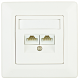 Data Outlet 2xRJ45 unshielded Cat.5e, 80x80mm,angled,RAL9010 main