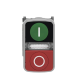 Illuminated double headed push button, Harmony XB4, metal, 22mm, 1 green flush I + 1 pilot light + 1 red projecting O, 1 NO + 1 NC alt_view_4
