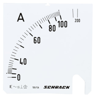 Scale Plate, 96x96mm, 100/200/5A AC, MGS59100-A Schrack Technik