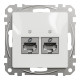 Data socket, Sedna Design & Elements, 2xRJ45 CAT5E STP, PRO, white alt_view_2