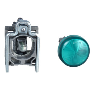 round pilot light Ø 22 - IP65 - green - integral LED - 230..240 V - lugs - ATEX main