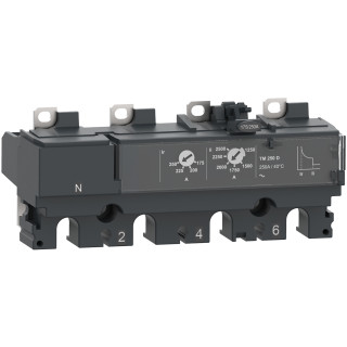 Trip unit TM80D, ComPacT NSX100/160/250, 4 poles 4D (neutral fully protected), thermal magnetic protections, 80A rating main