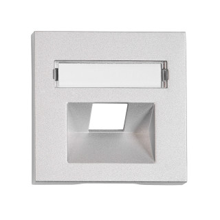 Cover for RJ45 UAE outlet, labelling window, 1-Port, silver, EV124314 Schrack Technik