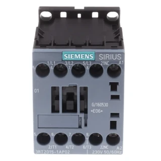 SCHUETZ, AC-3, 3KW/400V, 1OE, AC 230V, 50/60 HZ, 3POL, BGR. S00 SCHRAUBANSCHLUSS, 3RT2015-1AP02 Siemens main