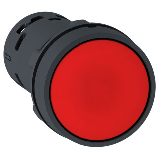 Monolithic push button, Harmony XB7, plastic,red, 22mm, spring return, unmarked, 1NC main