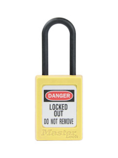 S32YLW | Zenex Padlock Plastic Shackle YELLOW - NO Key retaining main