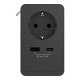 Desk unit, Unica System+, S, socket outlet, Schuko, USB type A+C, anthracite alt_view_3