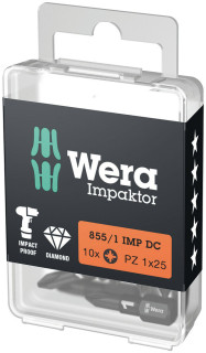 855/1 IMP DC PZ DIY Impaktor bits, PZ 1 x 25 mm, 10 pieces, 05057620001 Wera main