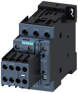 Contactor, AC-3e, 12 A/5.5 kW/400 V, 3-pole, 24 V DC, 2 NO+2 NC, screw terminal, 3RT2024-1BB44, Siemens main