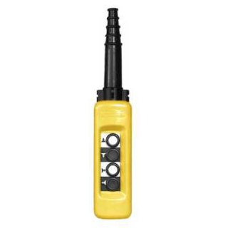 Pendant control station, Harmony XAC, plastic, yellow, 4 push buttons with 2NO+1NC