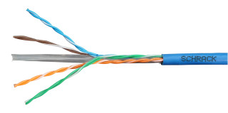 U/UTP Cable Cat.6, 4x2xAWG24/1, 300MHz, PVC, Eca, blue, HSEKU423P4 Schrack Technik