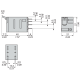 miniature plug in relay, Harmony Electromechanical Relays, 12A, 2CO, with LED, with lockable test button, flat (faston type), 24V DC alt_view_7