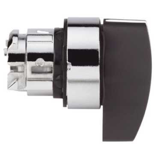 Selector switch head, Harmony XB4, metal, black, 22mm, long handle, 2 positions, spring return right to left main