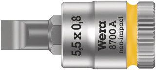 8700 A FL Slotted screws Zyklop bit socket, 1/4" drive, 0.8 x 5.5 x 28 mm, 05003320001 Wera main