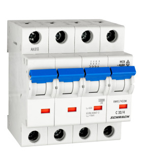 Автоматический выключатель (MCB) C, 32А, 4-полюсный, 40°C, 10кА, Schrack Teknik, BM017432ME main