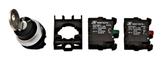 Set of Key operated Button 2 positions Latching , 1NO + 1NC main