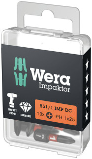 851/1 IMP DC PH DIY Impaktor PH bits, PH 1 x 25 mm, 10 pieces, 05057615001 Wera main